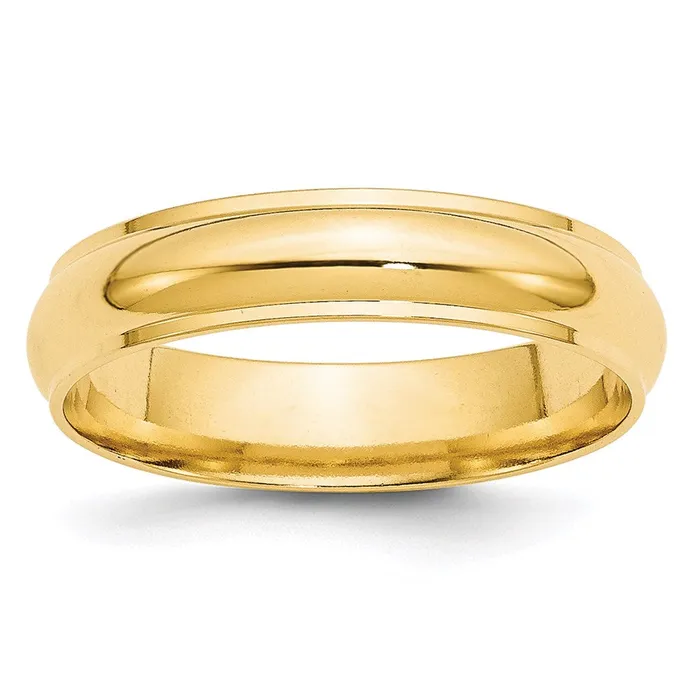 Rings Solid 14K Yellow Gold 5mm Half Round with Edge MensWomens Wedding Band Ring Size 65 Goldia Rings Solid 14K Yellow Gold 5mm Half Round with Edge MensWomens Wedding Band Ring Size 65 Goldia
