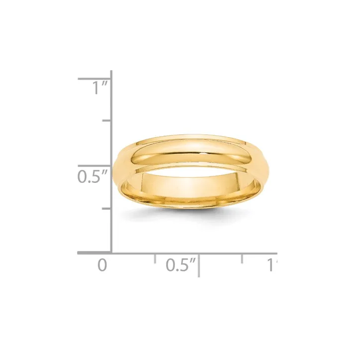 Rings Solid 14K Yellow Gold 5mm Half Round with Edge MensWomens Wedding Band Ring Size 65 Goldia Rings Solid 14K Yellow Gold 5mm Half Round with Edge MensWomens Wedding Band Ring Size 65 Goldia