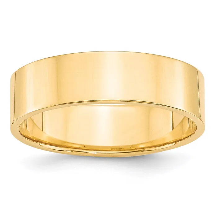 Rings Solid 14K Yellow Gold 6mm Light Weight Flat MensWomens Wedding Band Ring Size 105 Goldia Rings Solid 14K Yellow Gold 6mm Light Weight Flat MensWomens Wedding Band Ring Size 105 Goldia