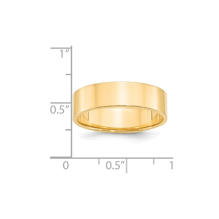Rings Solid 14K Yellow Gold 6mm Light Weight Flat MensWomens Wedding Band Ring Size 105 Goldia Rings Solid 14K Yellow Gold 6mm Light Weight Flat MensWomens Wedding Band Ring Size 105 Goldia