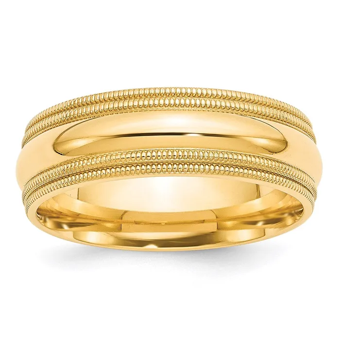 Rings Solid 14K Yellow Gold 7mm Double Milgrain Comfort Fit MensWomens Wedding Band Ring Size 9 Goldia Rings Solid 14K Yellow Gold 7mm Double Milgrain Comfort Fit MensWomens Wedding Band Ring Size 9 Goldia