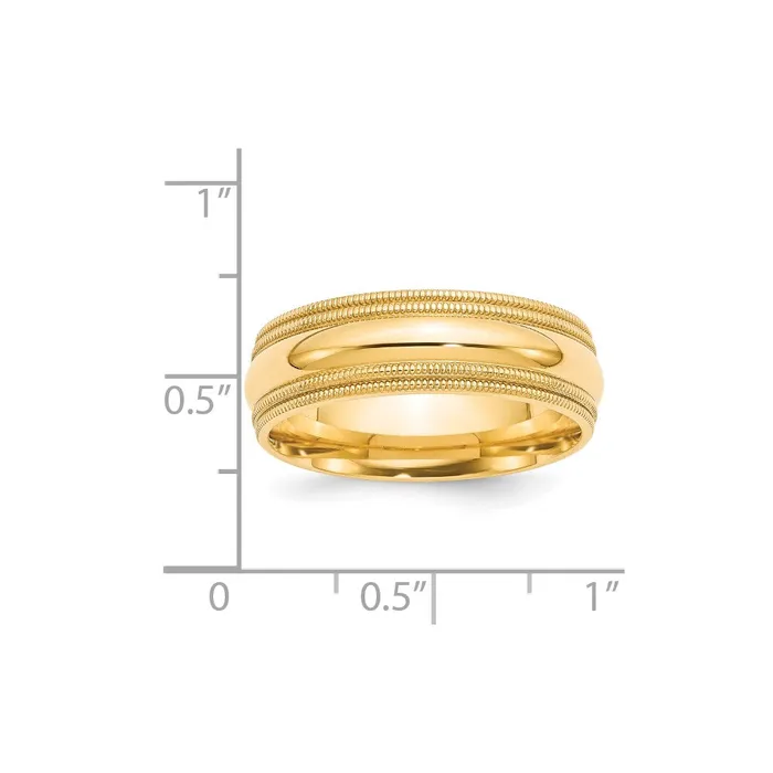 Rings Solid 14K Yellow Gold 7mm Double Milgrain Comfort Fit MensWomens Wedding Band Ring Size 9 Goldia Rings Solid 14K Yellow Gold 7mm Double Milgrain Comfort Fit MensWomens Wedding Band Ring Size 9 Goldia