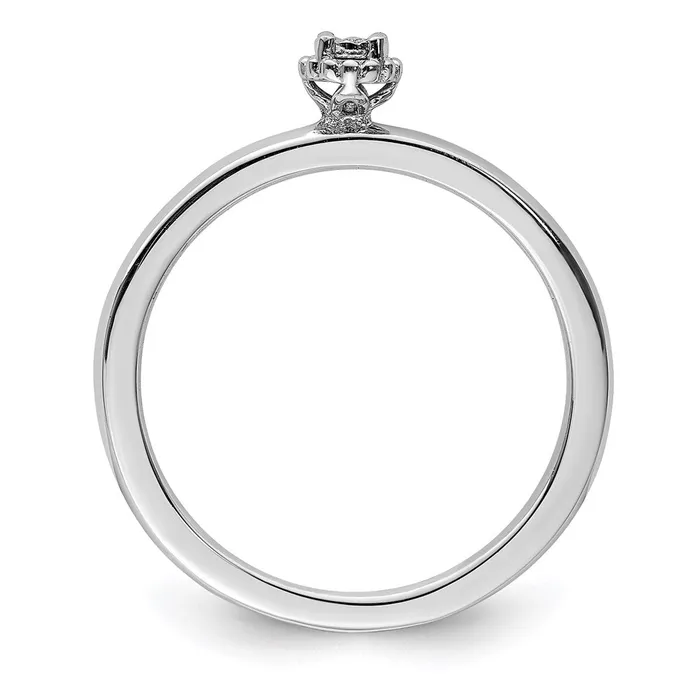 Rings Sterling Silver Rhodium Plated Polished Diamond Ring Goldia