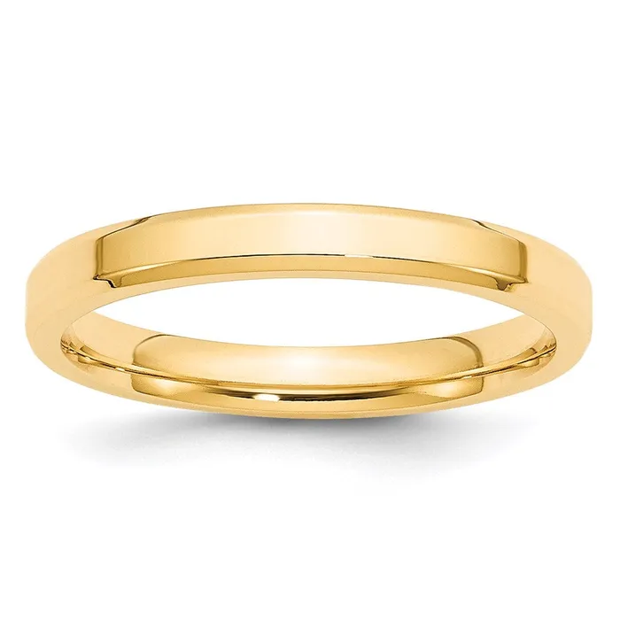 Solid 10K Yellow Gold 3mm Bevel Edge Comfort Fit MensWomens Wedding Band Ring Size 11 Goldia Rings Solid 10K Yellow Gold 3mm Bevel Edge Comfort Fit MensWomens Wedding Band Ring Size 11 Goldia Rings