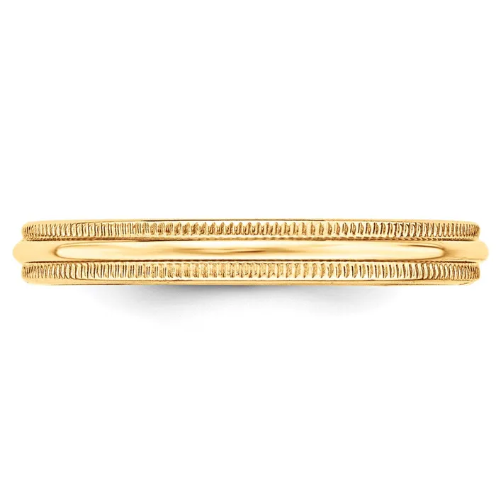 Solid 10K Yellow Gold 3mm Milgrain HalfRound Wedding MensWomens Wedding Band Ring Size 4 Goldia Rings Solid 10K Yellow Gold 3mm Milgrain HalfRound Wedding MensWomens Wedding Band Ring Size 4 Goldia Rings