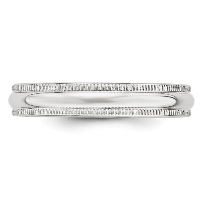 Solid 14K White Gold 4mm Milgrain Half Round MensWomens Wedding Band Ring Size 125 Goldia Rings Solid 14K White Gold 4mm Milgrain Half Round MensWomens Wedding Band Ring Size 125 Goldia Rings