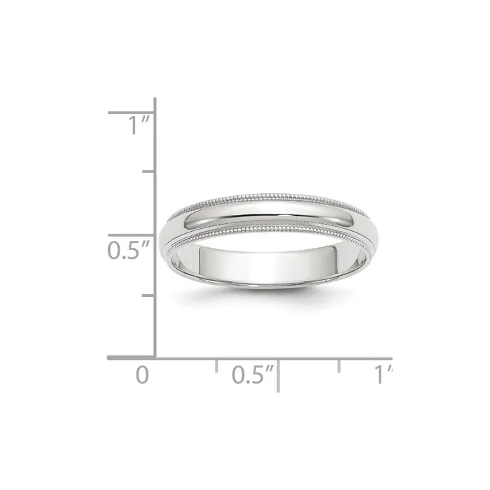 Solid 14K White Gold 4mm Milgrain Half Round MensWomens Wedding Band Ring Size 125 Goldia Rings Solid 14K White Gold 4mm Milgrain Half Round MensWomens Wedding Band Ring Size 125 Goldia Rings