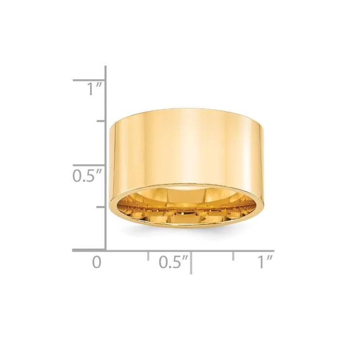 Solid 14K Yellow Gold 12mm Standard Flat Comfort Fit MensWomens Wedding Band Ring Size 125 Goldia Rings Solid 14K Yellow Gold 12mm Standard Flat Comfort Fit MensWomens Wedding Band Ring Size 125 Goldia Rings