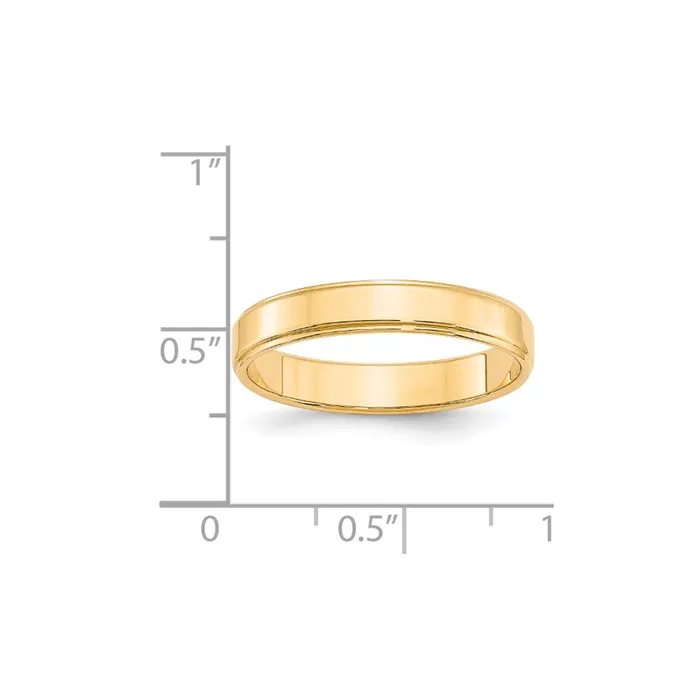 Solid 14K Yellow Gold 4mm Flat with Step Edge MensWomens Wedding Band Ring Size 95 Goldia Rings Solid 14K Yellow Gold 4mm Flat with Step Edge MensWomens Wedding Band Ring Size 95 Goldia Rings