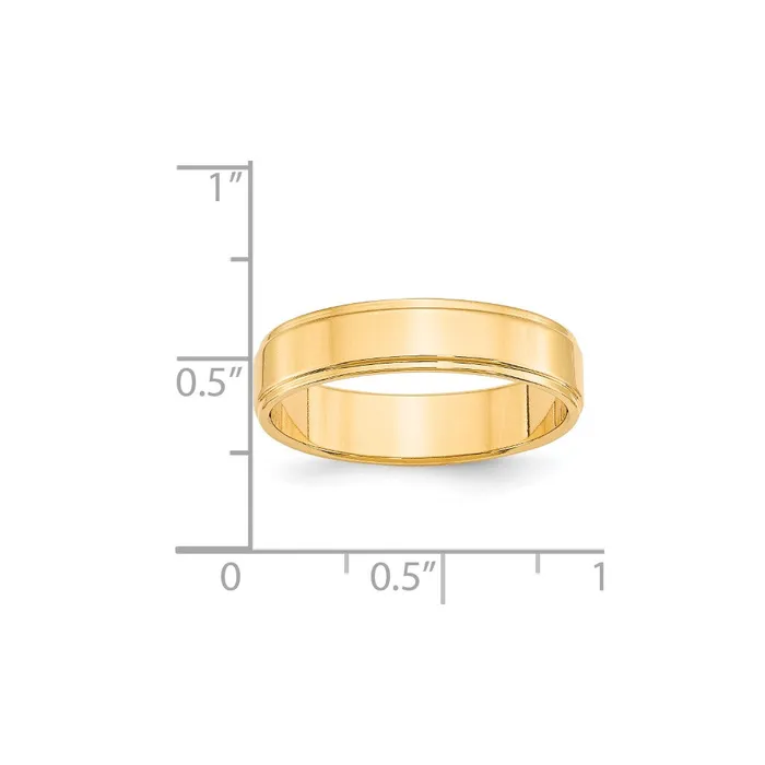 Solid 14K Yellow Gold 5mm Flat with Step Edge MensWomens Wedding Band Ring Size 45 Goldia Rings Solid 14K Yellow Gold 5mm Flat with Step Edge MensWomens Wedding Band Ring Size 45 Goldia Rings