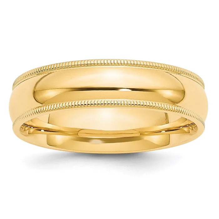 Solid 14K Yellow Gold 6mm Milgrain Comfort Wedding MensWomens Wedding Band Ring Size 10 Goldia Rings Solid 14K Yellow Gold 6mm Milgrain Comfort Wedding MensWomens Wedding Band Ring Size 10 Goldia Rings