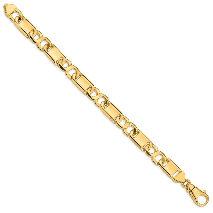 Solid 14K Yellow Gold 85 inch 104mm Hand Polished Fancy Link with Fancy Lobster Clasp Bracelet MDS Bracelets Solid 14K Yellow Gold 85 inch 104mm Hand Polished Fancy Link with Fancy Lobster Clasp Bracelet MDS Bracelets