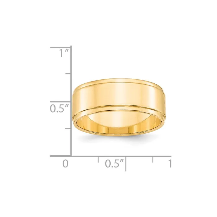 Solid 14K Yellow Gold 8mm Flat with Step Edge MensWomens Wedding Band Ring Size 12 Goldia Rings Solid 14K Yellow Gold 8mm Flat with Step Edge MensWomens Wedding Band Ring Size 12 Goldia Rings