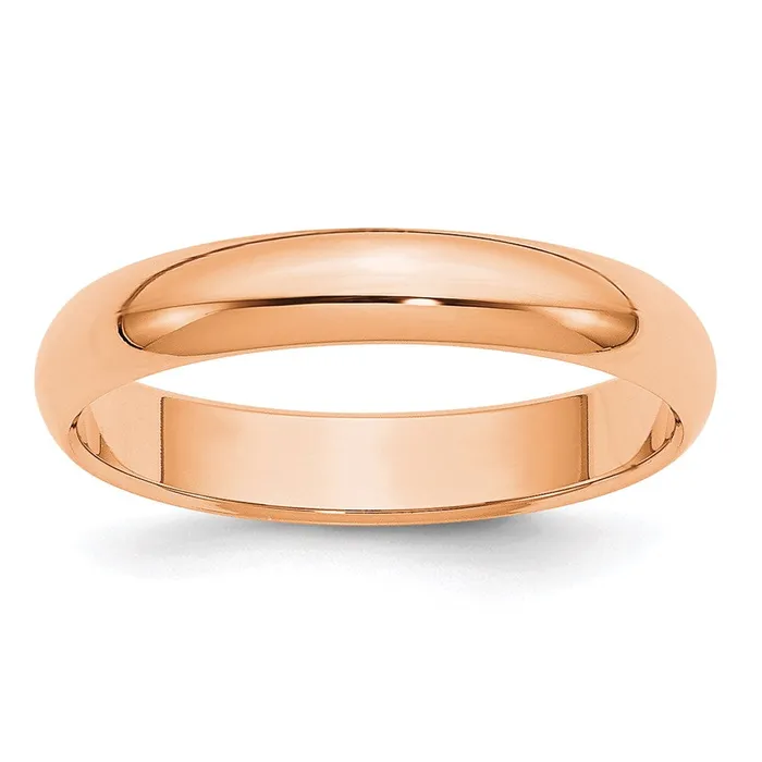 Solid 14K Yellow Gold Rose Gold 4mm HalfRound Wedding MensWomens Wedding Band Ring Size 6 Goldia Rings Solid 14K Yellow Gold Rose Gold 4mm HalfRound Wedding MensWomens Wedding Band Ring Size 6 Goldia Rings