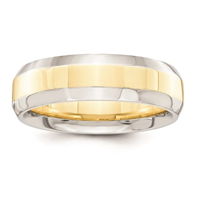Solid 14K Yellow Gold TwoTone 6mm Domed Size 12 Wedding MensWomens Wedding Band Ring Goldia Rings Solid 14K Yellow Gold TwoTone 6mm Domed Size 12 Wedding MensWomens Wedding Band Ring Goldia Rings