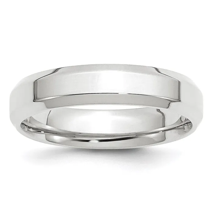 Solid 18K White Gold 5mm Bevel Edge Comfort Fit MensWomens Wedding Band Ring Size 6 Goldia Rings Solid 18K White Gold 5mm Bevel Edge Comfort Fit MensWomens Wedding Band Ring Size 6 Goldia Rings