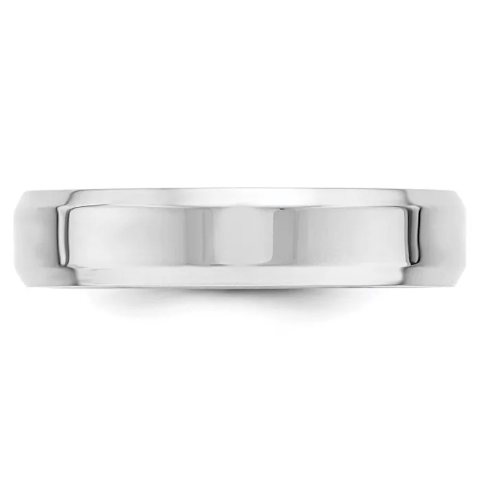 Solid 18K White Gold 5mm Bevel Edge Comfort Fit MensWomens Wedding Band Ring Size 6 Goldia Rings Solid 18K White Gold 5mm Bevel Edge Comfort Fit MensWomens Wedding Band Ring Size 6 Goldia Rings