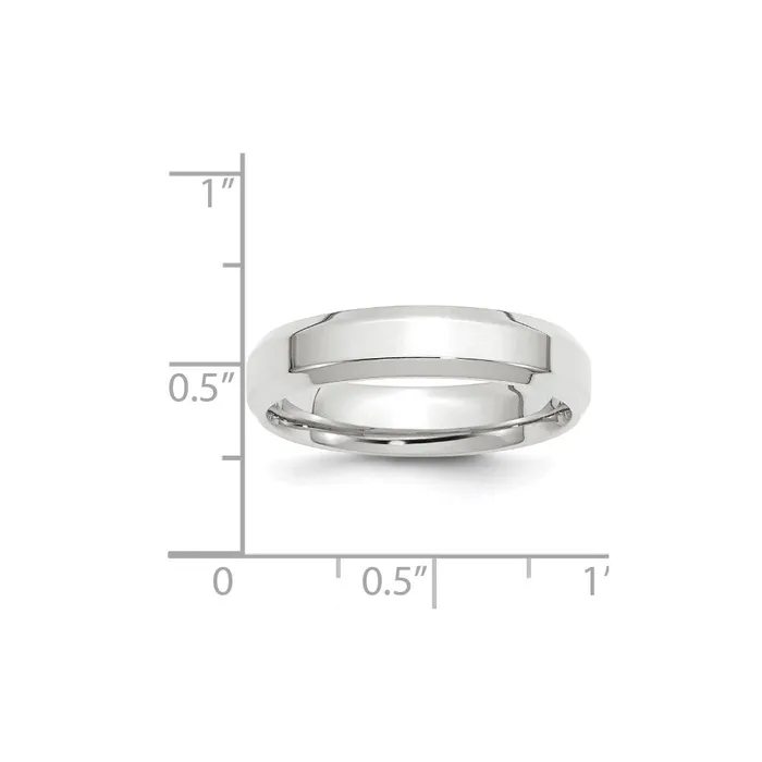 Solid 18K White Gold 5mm Bevel Edge Comfort Fit MensWomens Wedding Band Ring Size 6 Goldia Rings Solid 18K White Gold 5mm Bevel Edge Comfort Fit MensWomens Wedding Band Ring Size 6 Goldia Rings