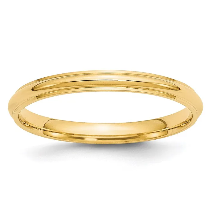 Solid 18K Yellow Gold 25mm Half Round with Edge MensWomens Wedding Band Ring Size 95 Goldia Rings Solid 18K Yellow Gold 25mm Half Round with Edge MensWomens Wedding Band Ring Size 95 Goldia Rings
