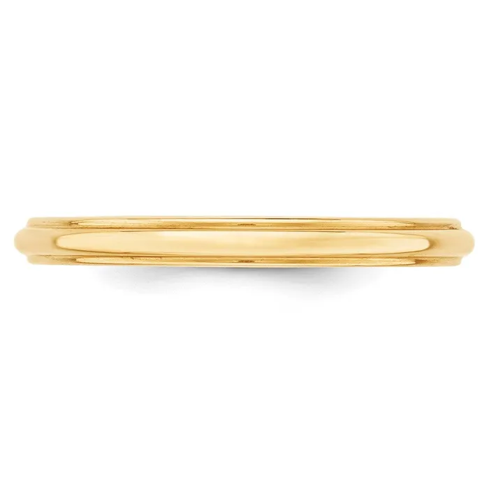Solid 18K Yellow Gold 25mm Half Round with Edge MensWomens Wedding Band Ring Size 95 Goldia Rings Solid 18K Yellow Gold 25mm Half Round with Edge MensWomens Wedding Band Ring Size 95 Goldia Rings