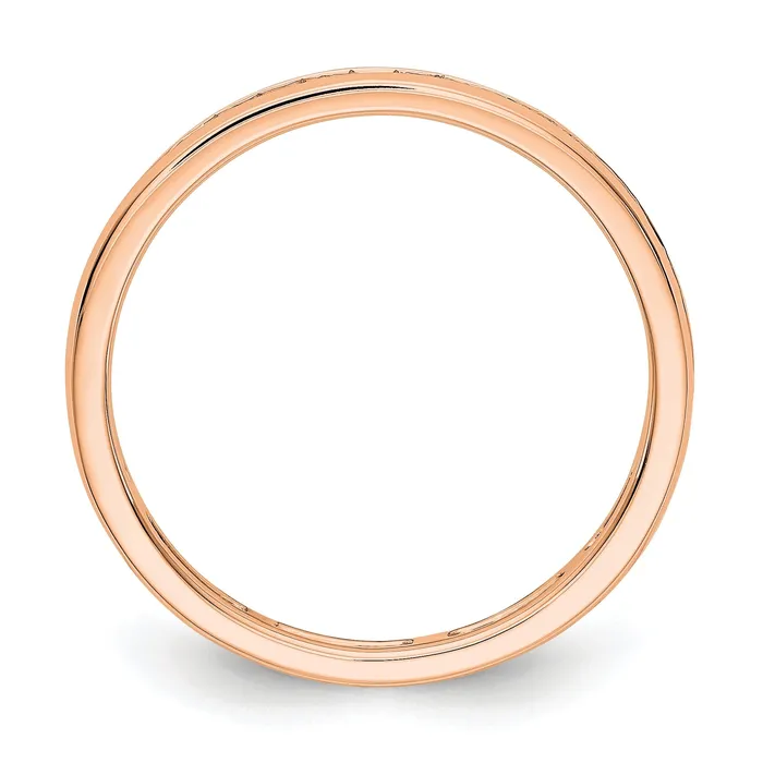 Solid Real 14k Rose Gold Polished 12ct Channel Set CZ Eternity Wedding Band Ring Goldia Rings