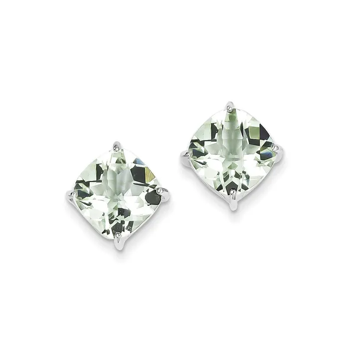 Sterling Silver Green Quartz Earrings Goldia Earrings