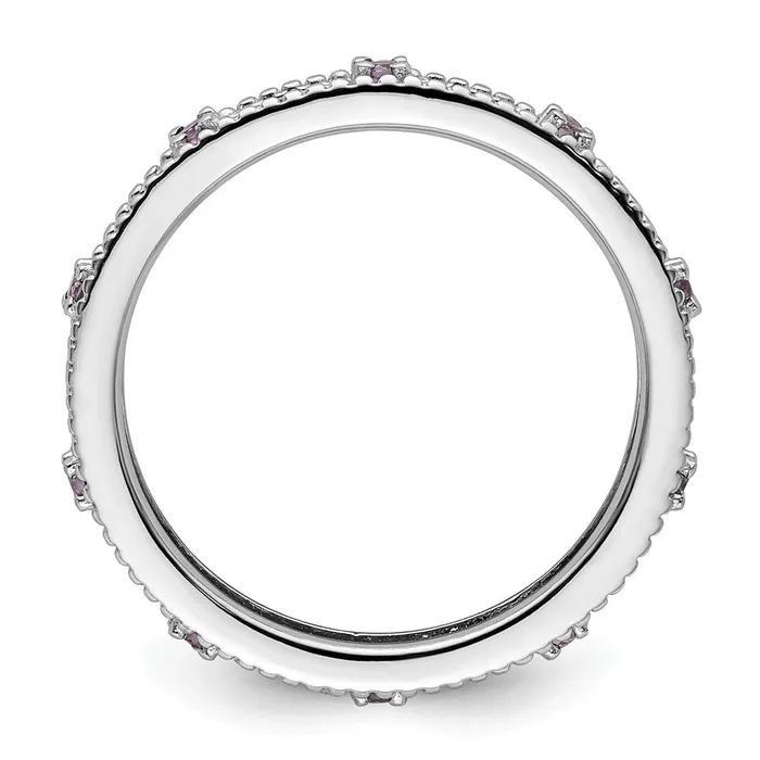 Sterling Silver Stackable Expressions Amethyst Ring Goldia Rings