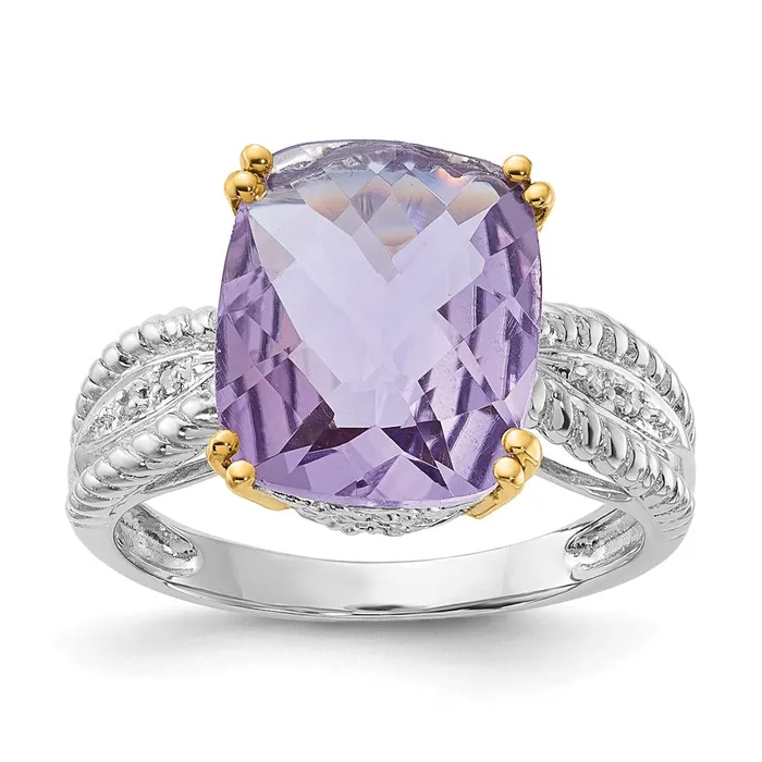 Sterling Silver u0026 14K Accent Light Amethyst and Diamond Ring Goldia Rings Sterling Silver u0026 14K Accent Light Amethyst and Diamond Ring Goldia Rings