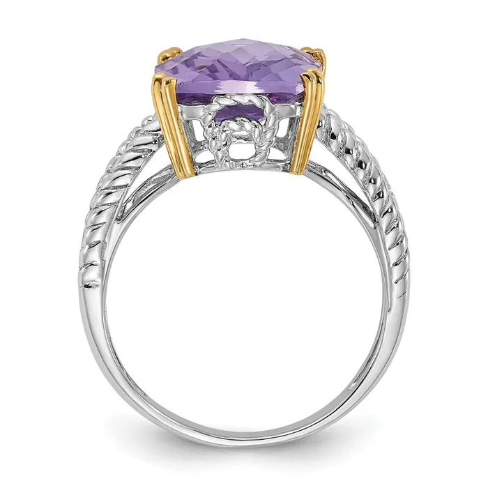 Sterling Silver u0026 14K Accent Light Amethyst and Diamond Ring Goldia Rings