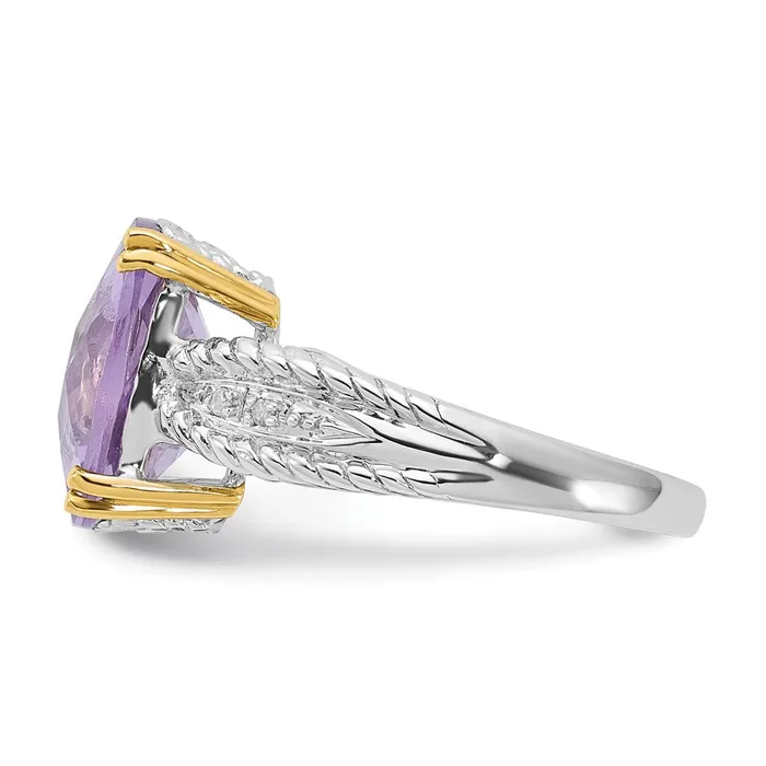 Sterling Silver u0026 14K Accent Light Amethyst and Diamond Ring Goldia Rings