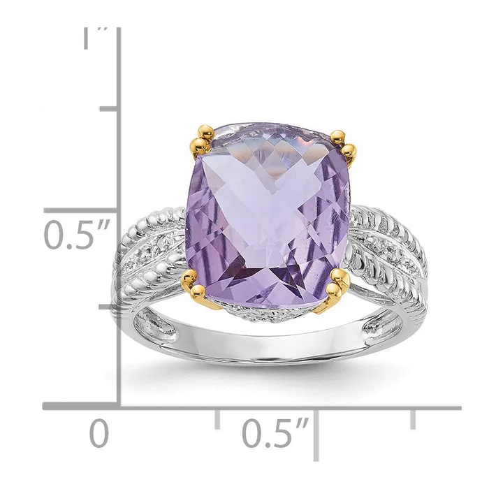 Sterling Silver u0026 14K Accent Light Amethyst and Diamond Ring Goldia Rings