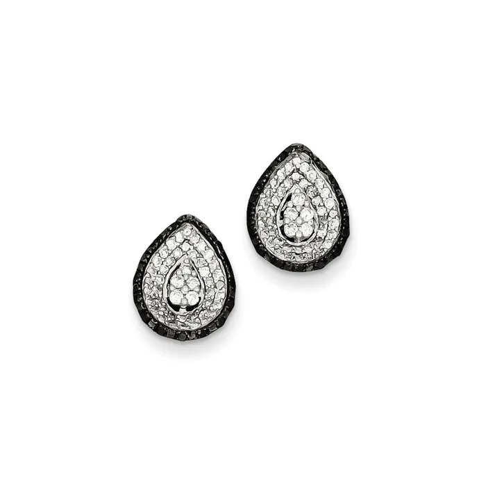Sterling Silver White u0026 Black Cluster Diamond Post Earrings Goldia Earrings Sterling Silver White u0026 Black Cluster Diamond Post Earrings Goldia Earrings