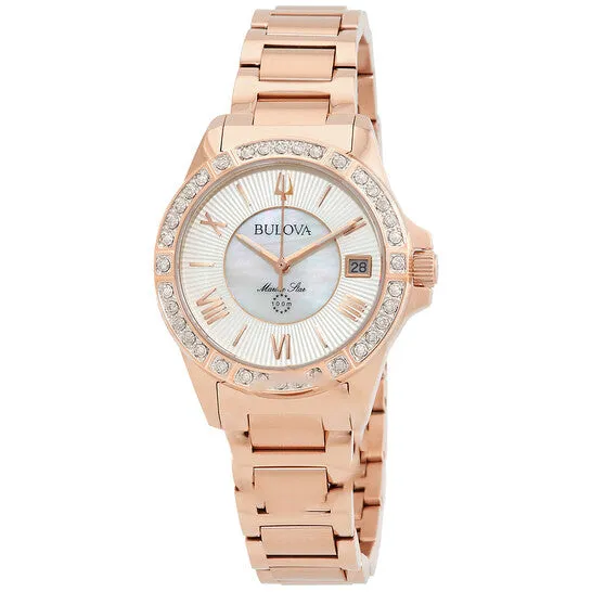 Watches JMS always Original Bulova Marine Star Quartz Diamond White Mother of Pearl Dial Ladies Watch 98R295 Watches JMS always Original Bulova Marine Star Quartz Diamond White Mother of Pearl Dial Ladies Watch 98R295