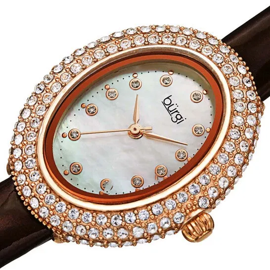 Watches JMS always Original Burgi Crystal White Dial Brown Leather Ladies Watch BUR234BR Watches JMS always Original Burgi Crystal White Dial Brown Leather Ladies Watch BUR234BR