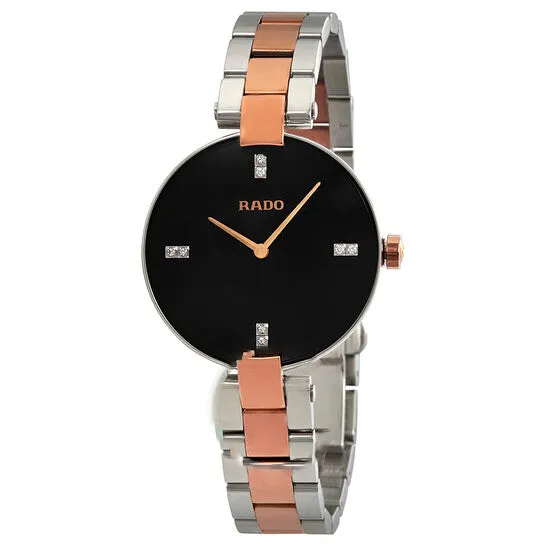 Watches JMS always Original Rado Coupole M Black Dial Ladies Watch R22850703 Watches JMS always Original Rado Coupole M Black Dial Ladies Watch R22850703