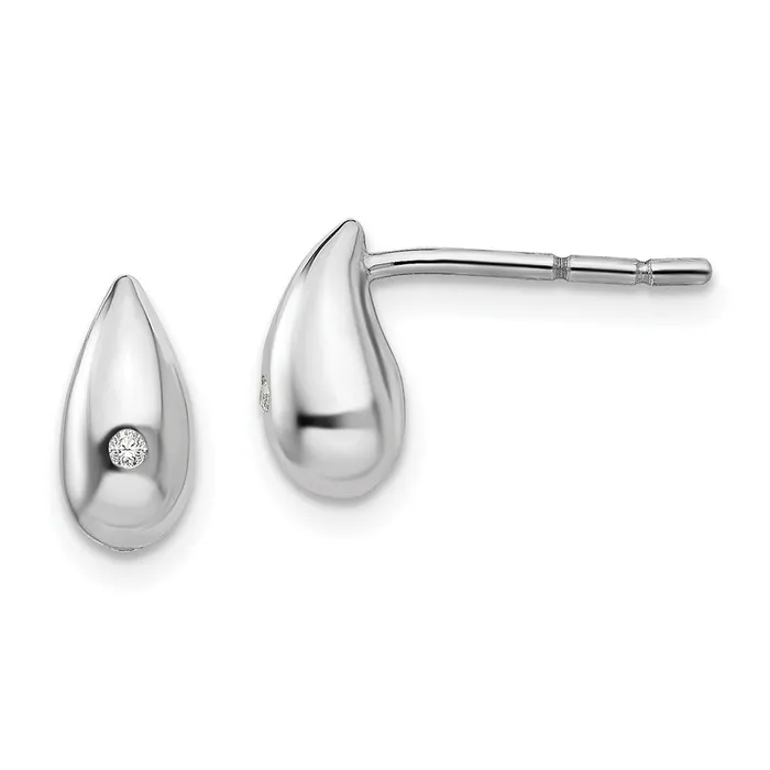White Ice Sterling Silver Rhodiumplated Diamond Teardrop Post Earrings Goldia Earrings White Ice Sterling Silver Rhodiumplated Diamond Teardrop Post Earrings Goldia Earrings