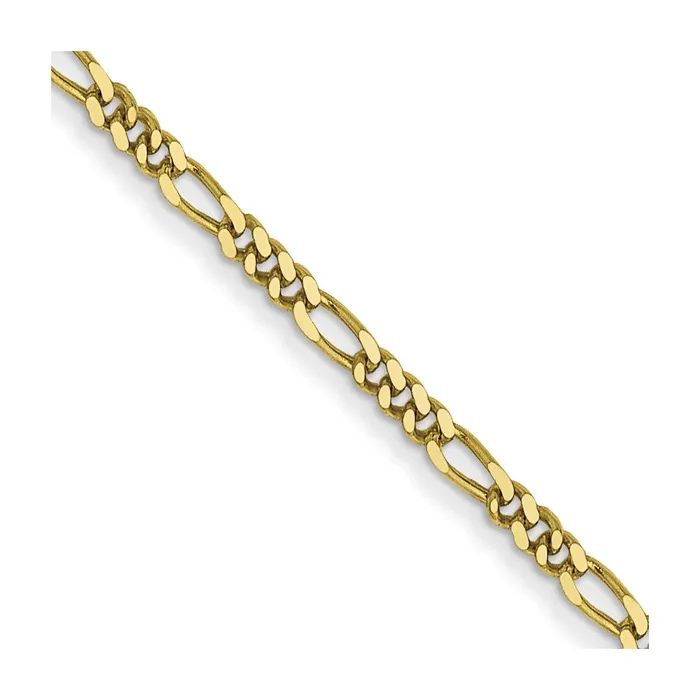 10k 125mm Flat Figaro Pendant Chain TreasureFineJewelers Necklaces