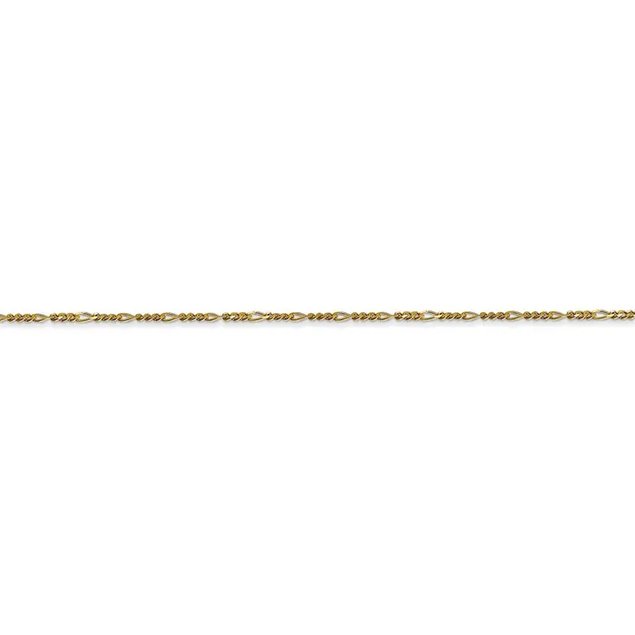10k 125mm Flat Figaro Pendant Chain TreasureFineJewelers Necklaces