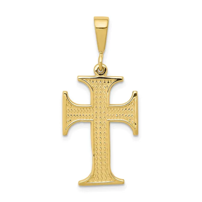 10k Cross Charm TreasureFineJewelers Charm Necklaces