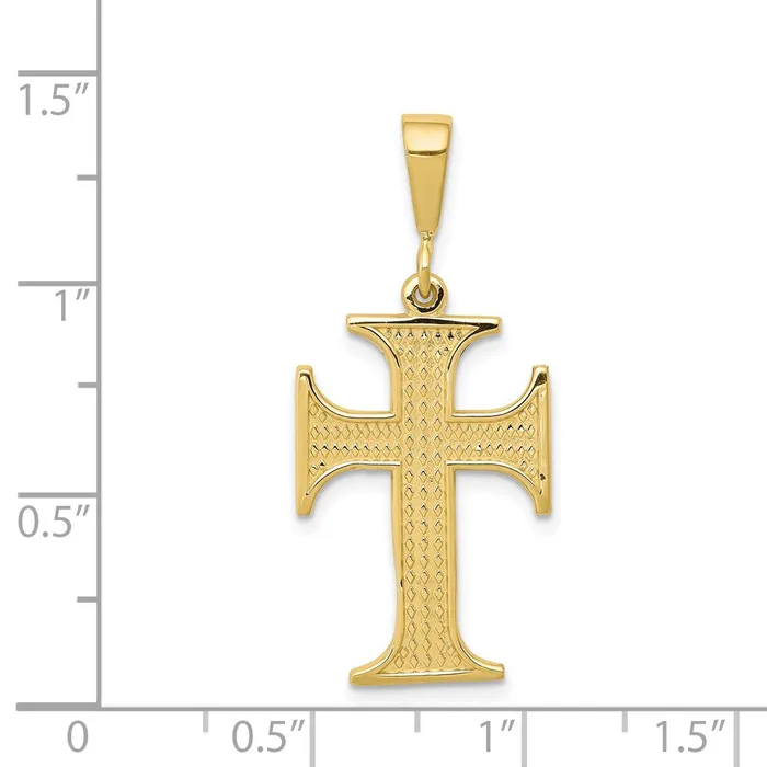 10k Cross Charm TreasureFineJewelers Charm Necklaces