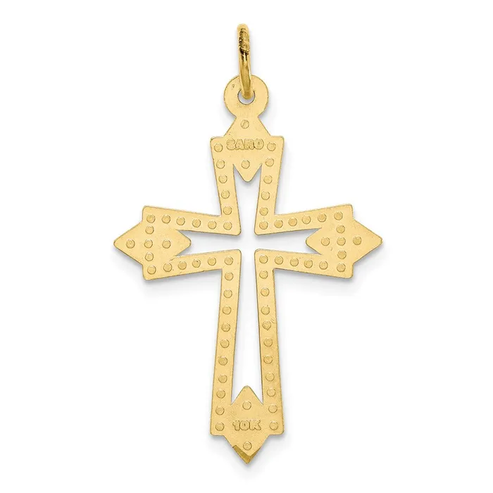 10k Cross Charm TreasureFineJewelers Charm Necklaces