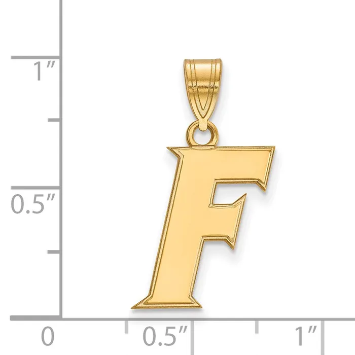 10k Gold University of Florida Letter F Medium Pendant TreasureFineJewelers Necklaces