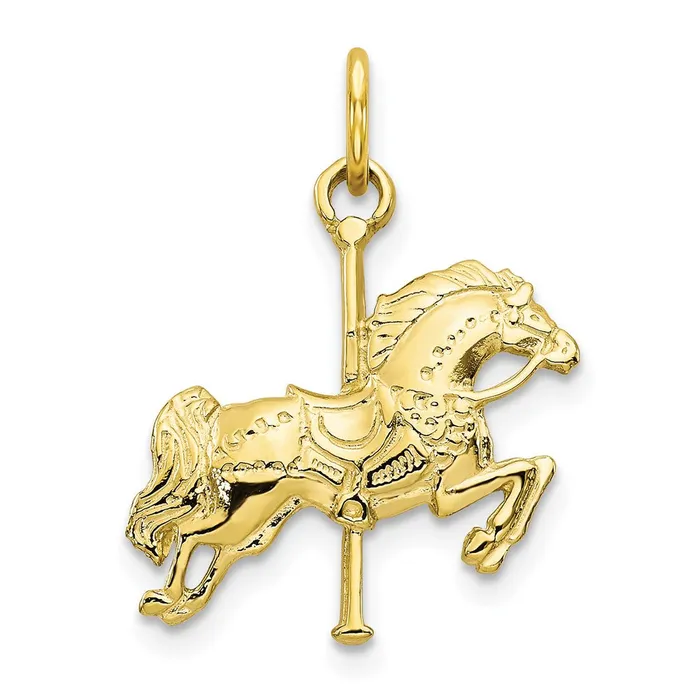10k Solid Carousel Horse Charm TreasureFineJewelers Charm Necklaces