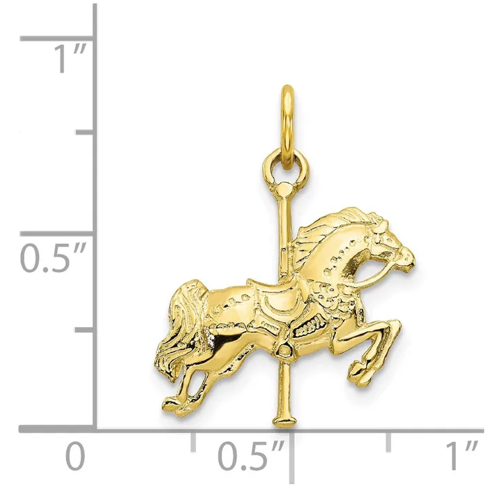 10k Solid Carousel Horse Charm TreasureFineJewelers Charm Necklaces