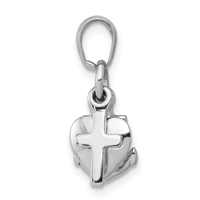 10K White Gold Faith Hope and Charity Charm TreasureFineJewelers Charm Necklaces