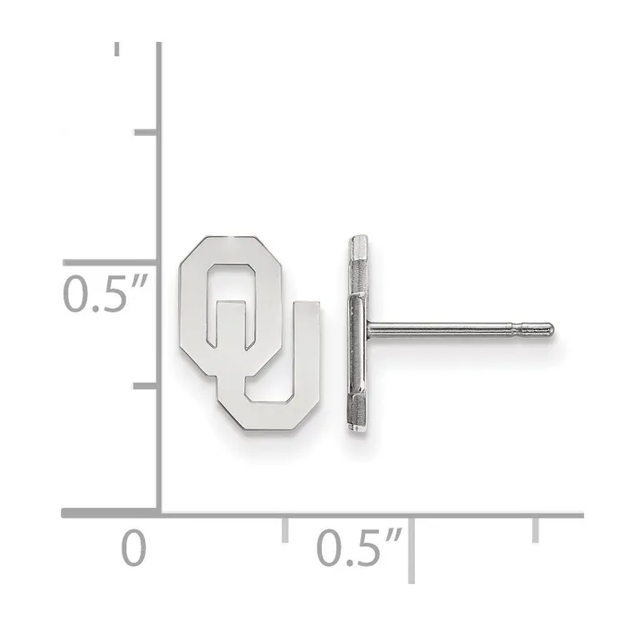 10K White Gold University of Oklahoma XS Post Earrings TreasureFineJewelers Earrings