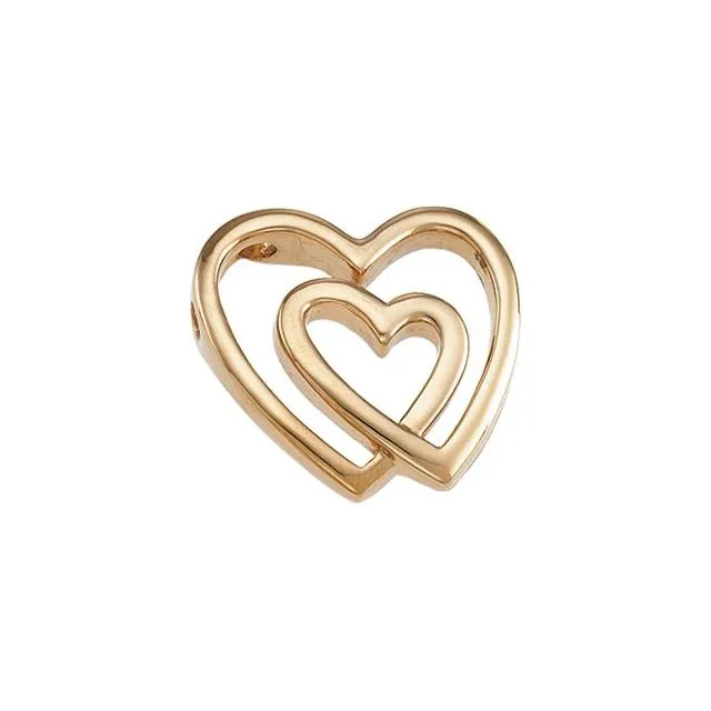 10K Yellow Gold Double Heart Pendant TreasureFineJewelers Necklaces