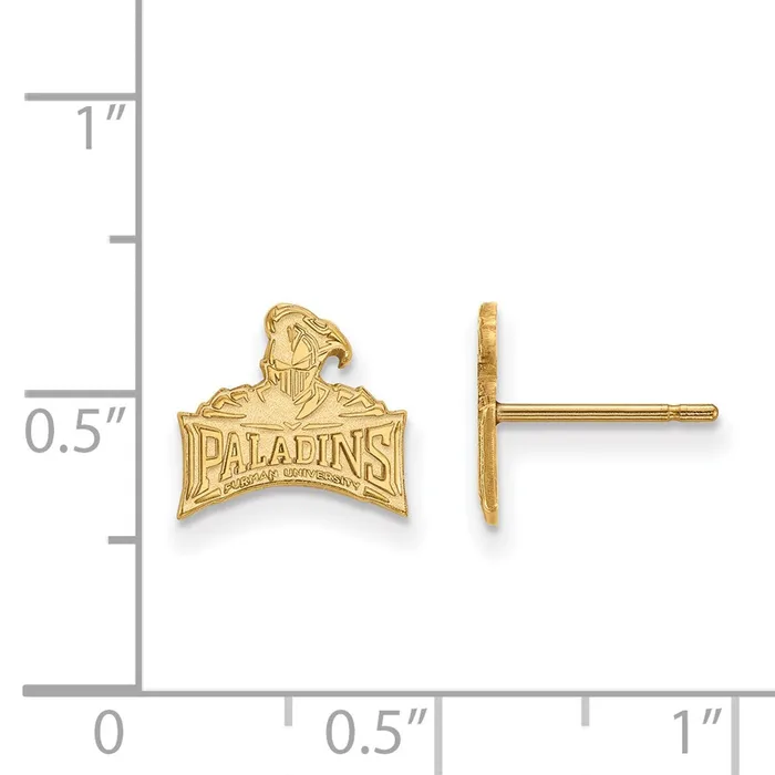 10K Yellow Gold Furman University XS Post Earrings TreasureFineJewelers Earrings