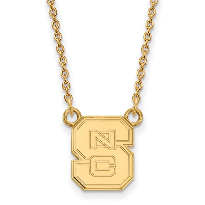 10K Yellow Gold North Carolina State University Small Pendant wilth Necklace TreasureFineJewelers Necklaces 10K Yellow Gold North Carolina State University Small Pendant wilth Necklace TreasureFineJewelers Necklaces