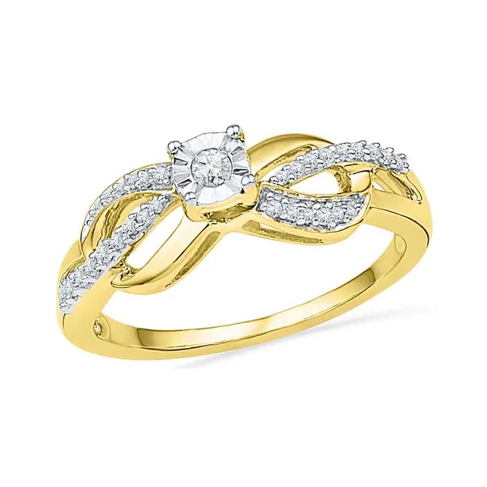 10kt yellow gold womens round diamond solitaire infinity promise bridal ring 16 cttw100278 North Arrow Shop Rings 10kt yellow gold womens round diamond solitaire infinity promise bridal ring 16 cttw100278 North Arrow Shop Rings